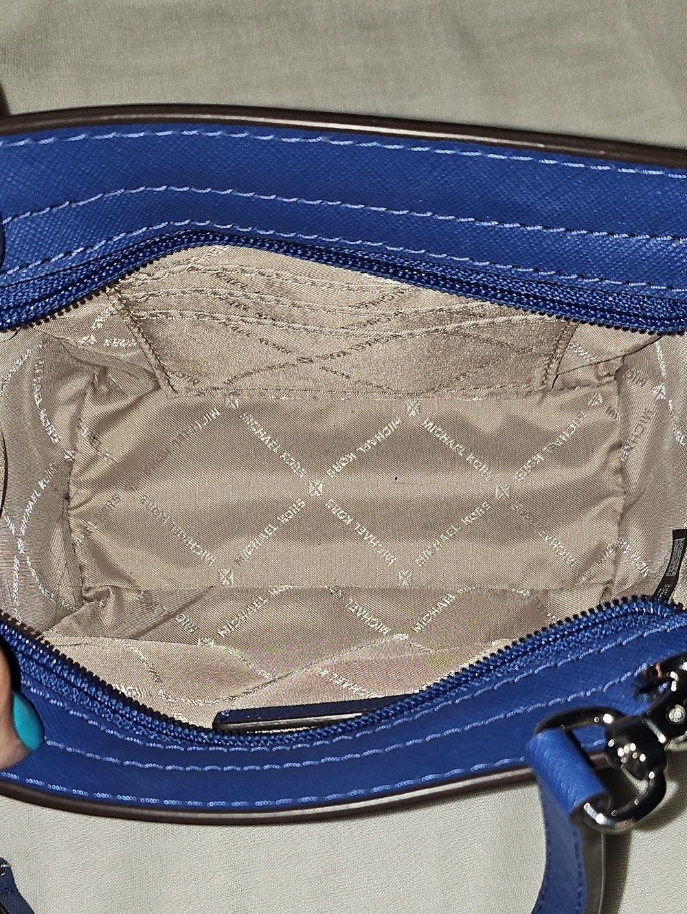 MICHAEL KORS Royal Blue Saffiano Crossbody Mini Bag - Picture 10 of 14